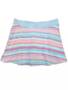 Girls Neon Pink & Orange Stripe Skort Scooter Skirt - Picture 1 of 1