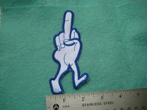 Butt Finger Blue Jacket Hat Pocket Patch - Picture 1 of 1