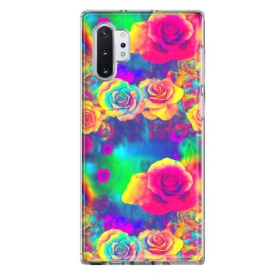 For Samsung Galaxy Note 10 Shockproof Hybrid Case, Hippie Tie Dye Colorful Roses - Image 1 of 4