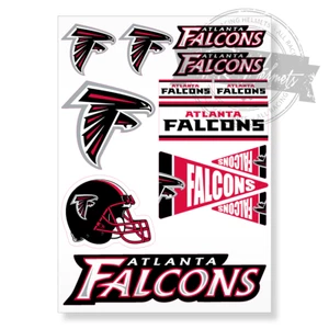 Atlanta Falcons NFL Football A4 High Quality Printed Vinyl Decal Sticker Set NEW - Picture 1 of 4