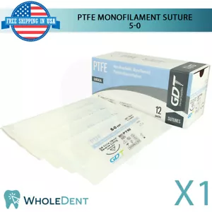 Monofilament PTFE Synthetiknaht Nähfaden 3/8 Kreis umgekehrt steril 5-0 - Bild 1 von 5