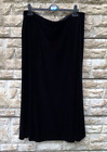 Ladies Amaranto Black Elasticated Velvet Flared Midi Skirt Uk 18 L35"