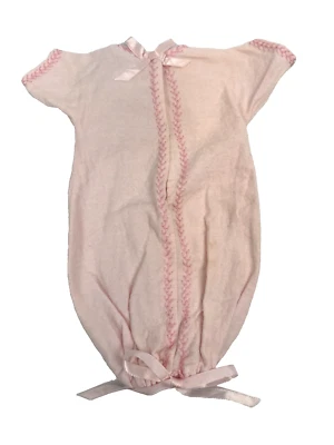 Muñeca Vintage Bunting Manta Rosa Layette Franela Bordado Cordón Vestido Foto 1 de 4