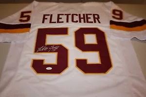 WASHINGTON LONDON FLETCHER #59 SIGNED ROAD WHITE CUSTOM JERSEY JSA WITNESS - Picture 1 of 2