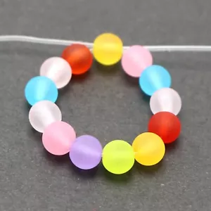500 Mixed Color Frosted Acrylic Round Beads 6mm Smooth Ball Loose Spacer - Picture 1 of 7