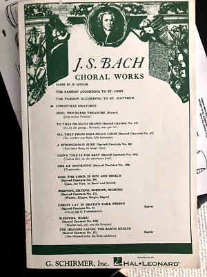 Johann Sebastian Bach Choral Works, G. Schirmer Inc., piano & orchestra parts - Image 1 of 4