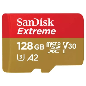 Sandisk 128GB Extreme® microSDXC™ UHS-I CARD SQXAA128GGN6MA - Picture 1 of 2