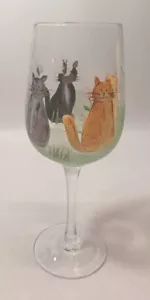 Copa de vino de gato coleccionable pintada a mano - Imagen 1 de 4