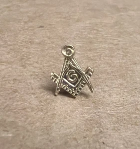 Antique 14K White Gold Mason Masonic Lodge Lapel Pin💗 - Picture 1 of 5