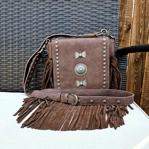 Montana West Fringe Mariposa Concho Western Country Cowgril Crossbody Coffee - Bild 1 von 8