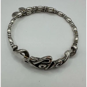 Bracciale Alex & Ani LOVE Spellout Script Vintage 66 Regolabile Silvertone - Foto 1 di 8