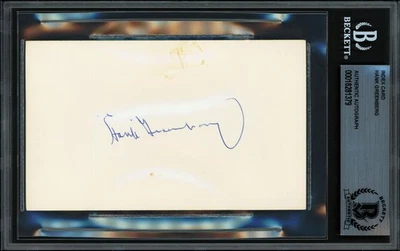 Hank Greenberg Autographed 3x5 Index Card Detroit Tigers Beckett BAS #18281379 - Image 1 of 2