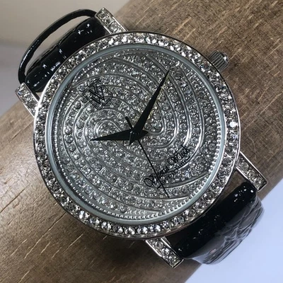 Victoria Wieck Mujer Vestido Pavé Set Cuero Cuarzo Analógico 38mm Reloj 7 1/4" Foto 1 de 4