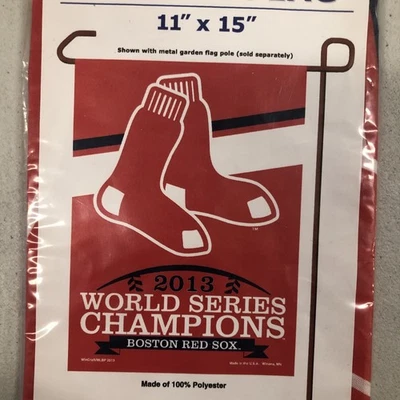 NEW BOSTON RED SOX MLB 2013 WORLD SERIES CHAMPIONS GARDEN FLAG 11" x 15" - Image 1 of 4