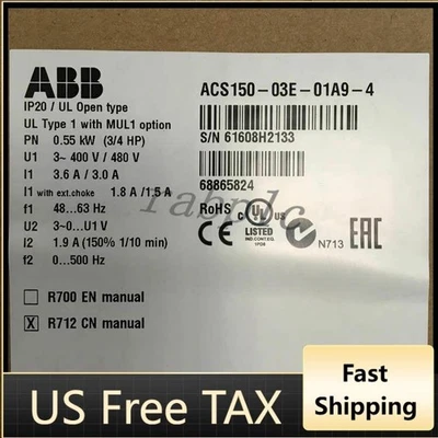 1 peça nova ABB ACS150-03E-01A9-4 inversor ACS15003E01A94 frete rápido EUA impostos grátis - Imagem 1 de 2