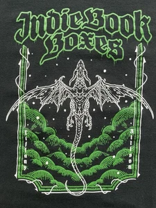 Indie Book Boxes Dragon T-shirt Dragon Graphic Black Shirt Size Large - Picture 1 of 17