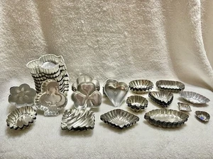 Menge 75 Aluminium kleine verschiedene Größen geriffelt Tarte Süßigkeiten Schokolade Butter Formen - Bild 1 von 4