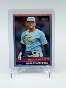 2025 Topps Heritage Chrome Baseball #76 Freddy Peralta, Milwaukee Brewers - Picture 1 of 2