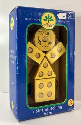 Brinquedo de aprendizagem de madeira natural urso combinando cores 21 peças, pequena árvore nova peça. Desgaste - Imagem 1 de 4