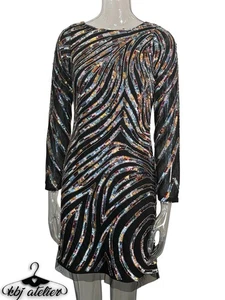 Aidan Mattox Dress Womans 4 Black Beaded Knee Length Cocktail Party - Picture 1 of 15