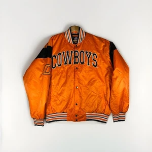 Oklahoma State Cowboys Jacket XL Orange Varsity OSU Satin Bomber NCAA Free Ship - Picture 1 of 18