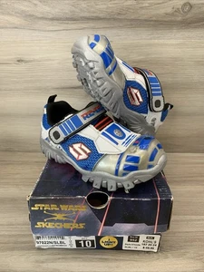New Skechers Star Wars R2D2 Kids' Light-Up Shoes Size 10 Boys Style 97022N - Picture 1 of 13
