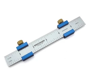 Benchmark Anodized Aluminum Ruler Stops with 6” Stainless Steel Machinist Rul... - Picture 1 of 1