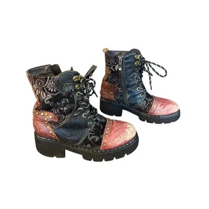 L'Artiste by Spring Step Severe Booties Red Multicolor - Imagen 1 de 8