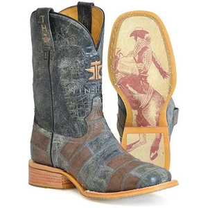 Botas de Ladrillos y Piedras de Hojalata para Hombre con Suela de Vaquero Ride Em' Hechas a Mano - Imagen 1 de 3