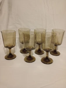 Libbey Facets Tawny Brown Wasser-/Weinkelche Gläser 8-seitig - 6er Set - Bild 1 von 5
