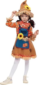 Sonnenblume süß Vogelscheuche Kostüm für Mädchen Kinder, Kürbis Vogelscheuche Kleid Outfit - Bild 1 von 5