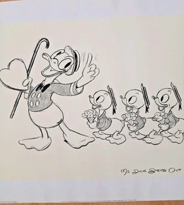 Seltener Disney Siebdruck – Mr. Duck Steps Out, 1940 – Donald Duck & Neffen - Foto 1 di 6