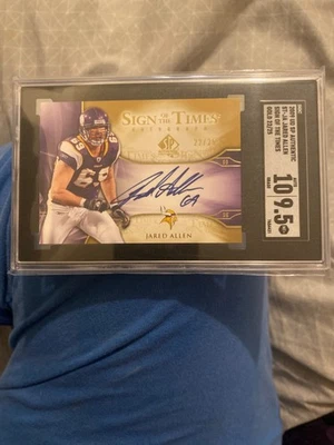 2009 SP Authentic - Sign of the Times Autographs Jared Allen #ST-JA (AU) /25Gold - Image 1 of 2