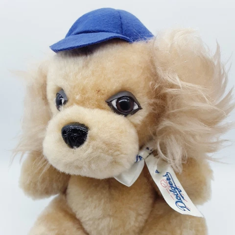 Vintage Los Angeles Dodgers plush Dog Baseball souvenir Made in Korea 6" LA CA Cover