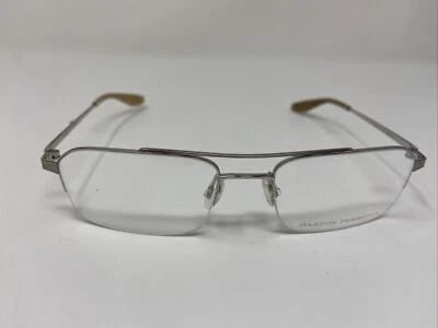 Barton Perreira Eyeglasses Frame NEWTON SILVER 52-17-145 Half Rimless Metal BS22 - Image 1 of 4