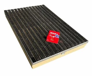 Bodenwanne mit Stahlzarge 75 x 50 mit Schuhabstreifer Rips anthrazit - Bild 1 von 1