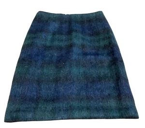 Talbots Soft Mohair Skirt Size 10 lined Blue Green knee length Wool blend Womens - Picture 1 of 5