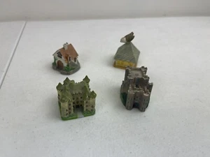 Vintage Lenox Princeton Gallery English Cottages and Castle Thimbles Lot of 4 - Picture 1 of 4