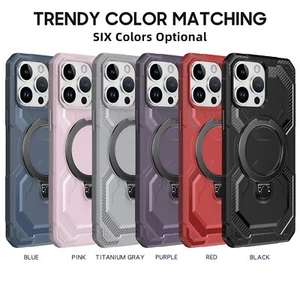 Custodia antiurto per iPhone serie cavalletto armatura ibrida telefono rigido back cover - Foto 1 di 38