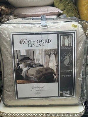 Waterford Linens Colebrook Paisley Sand Blue 100% Cotton Comforter - King Size - Image 1 of 4