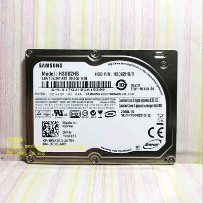 Samsung Spinpoint N2B HS082HB 80GB Internal 4200RPM 1.8" (HS082HB) CE HDD - Image 1 of 4