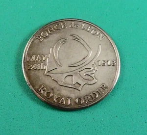 Vintage Medaille - Königlicher Orden / Ponce De Leon / 24. Mai 1513 - Bild 1 von 3