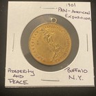 Vintage 1901 Pan American Exposition Buffalo NY Prosperity and Peace Medal