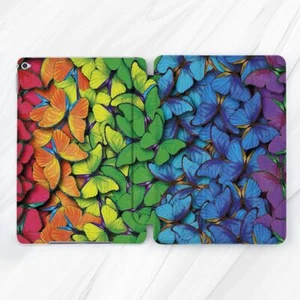 Rainbow Colored Butterflies Case For iPad 10.2 Air 3 4 5 Pro 9.7 11 12.9 Mini - Picture 1 of 6