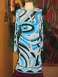 MICHAEL KORS NWT $110 0X women's dress turquoise retro disco SUMMER BLUE blue - Picture 1 of 1