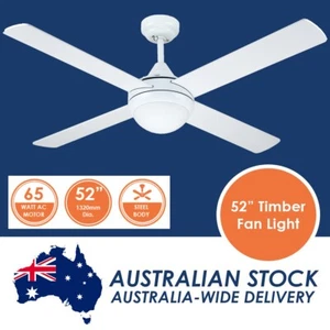 52 INCH 4 BLADE CEILING FAN W LIGHT - Picture 1 of 2