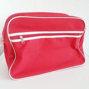 Damen Herren Sporttasche Schultasche Retro Schultertasche Umhängetasche Rot - Bild 1 von 5