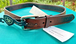 Ariat Mens 38 Belt Work Triple Stitch Roller-Oil Rowdy Brown A10004630 New Tags! - Bild 1 von 4