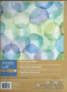 New/Sealed "Artists Loft Watercolor Paper Pad" (30 Sheets, 9" x 12", 90 lb.) - Picture 1 of 2