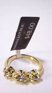 Anillo gema de tres piedras para mujer Banana Republic nuevo con etiquetas 48 talla 8 transparente - Imagen 1 de 11